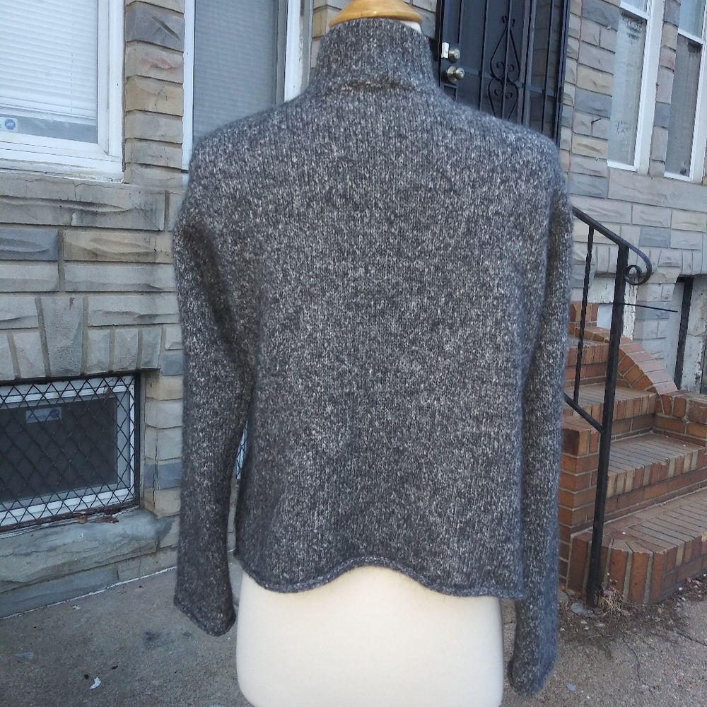 Eileen Fisher Wool & Alpaca Italian Yarn Knit Sweater in Grey Size Medium Petite - Picture 6 of 12
